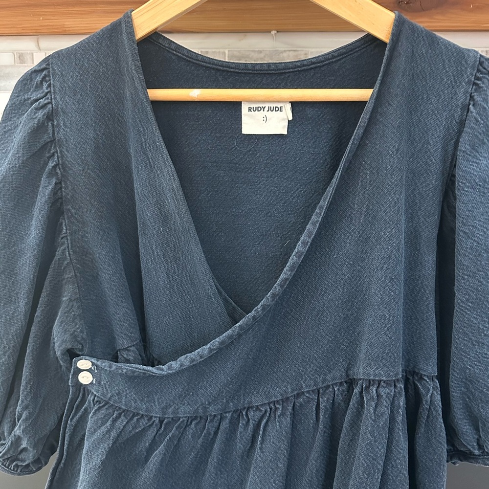 Rudy Jude Day Wrap Blouse in Black Indigo - Picture 4 of 5